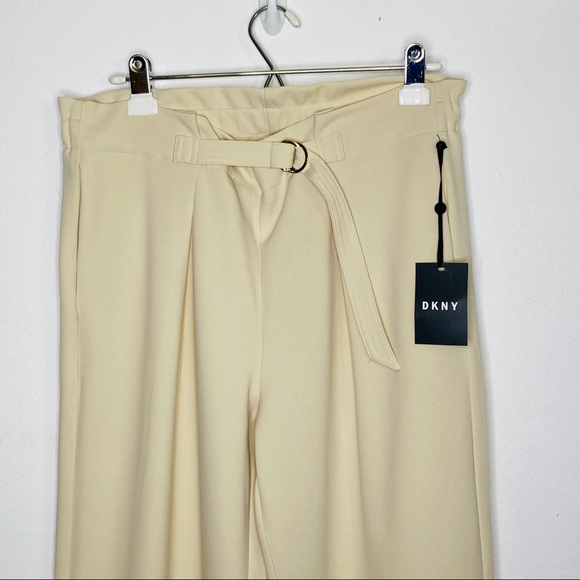 ☑️DKNY Womens Wheat Stretchy Wide Leg Trousers FLYP - Picture 4 of 15